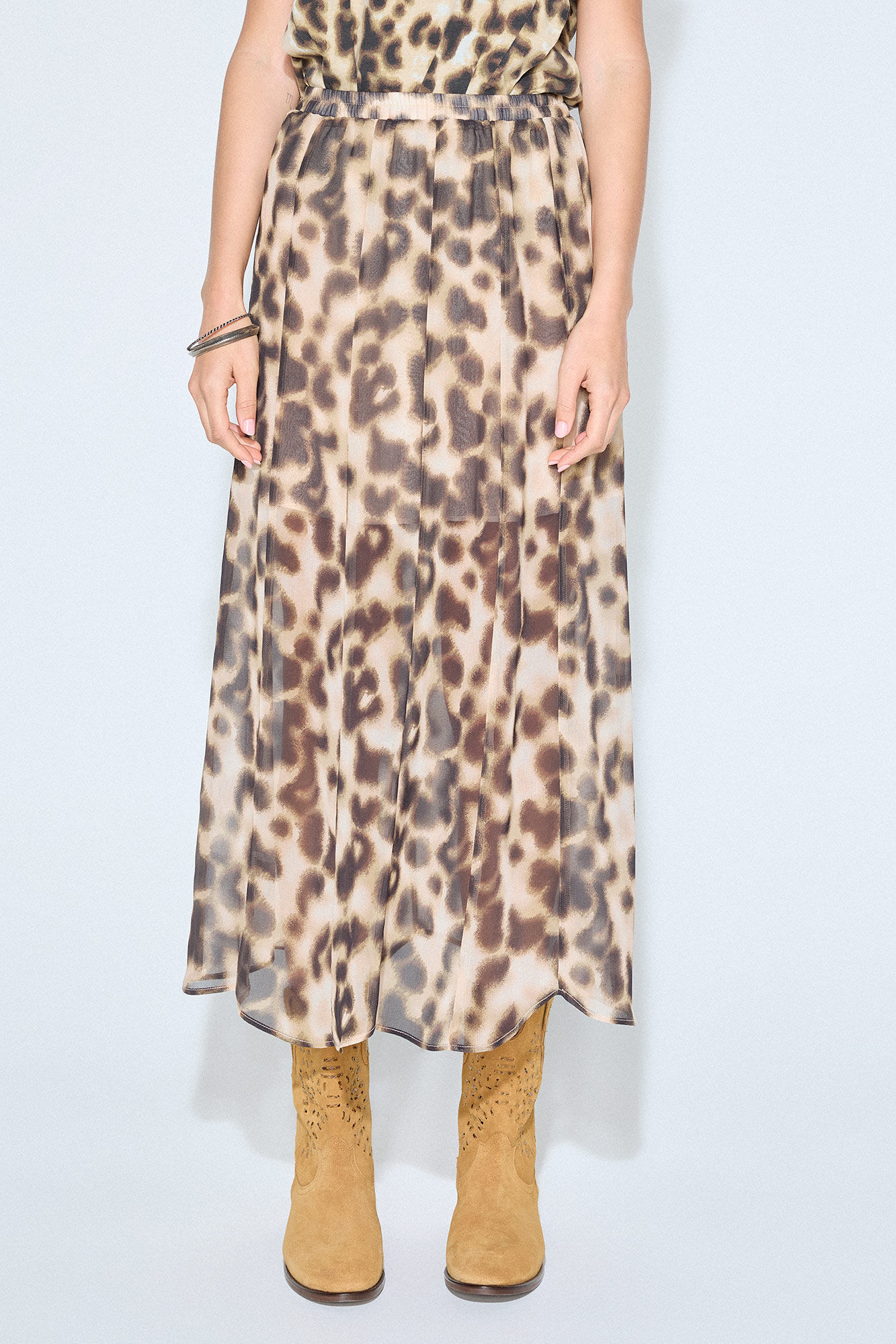 Slowlove Falda evas&eacute; estampada