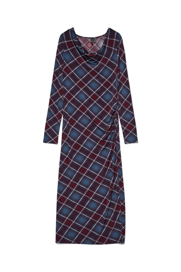 Vero Moda Vestido midi rombos Granate