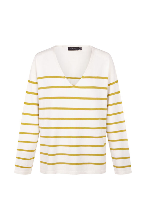 Cortefiel Camisola de malha decote bico Amarelo