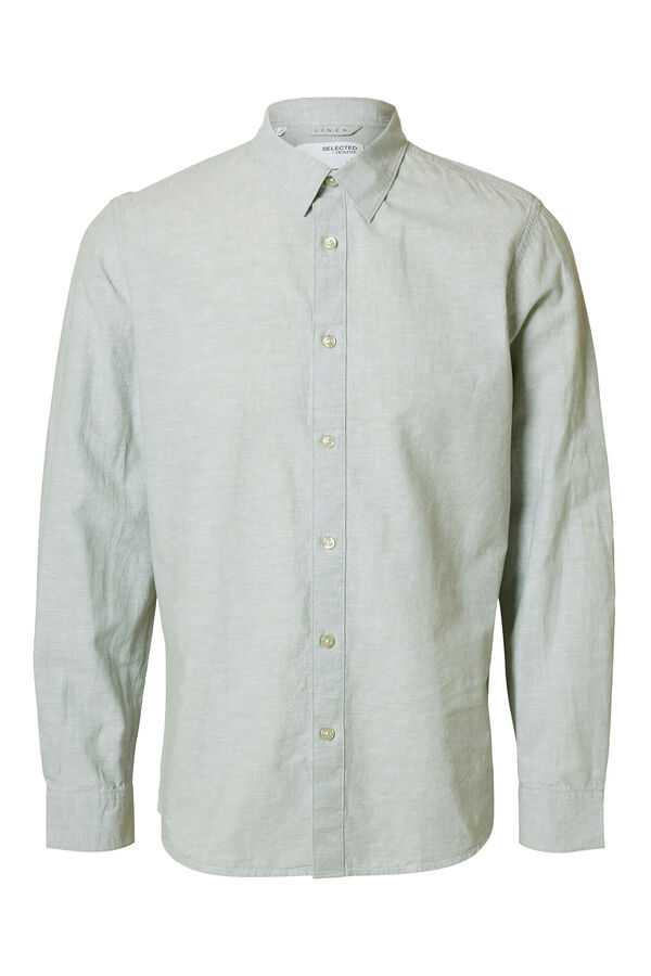 Selected Camisa de lino Slim Fit Verde