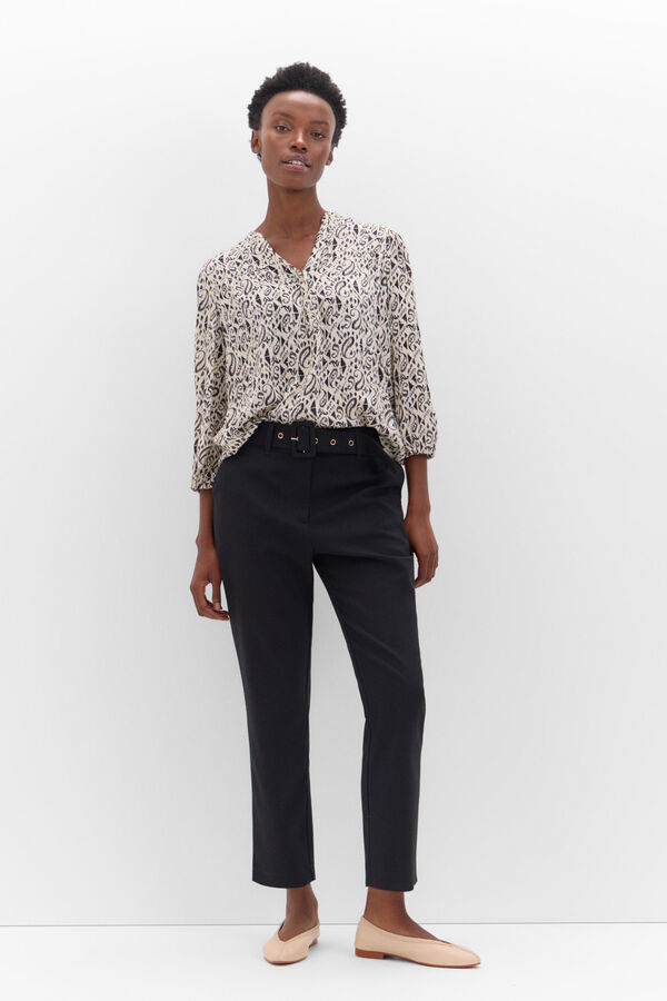 Cortefiel Cal&ccedil;as formais com cinto Preto