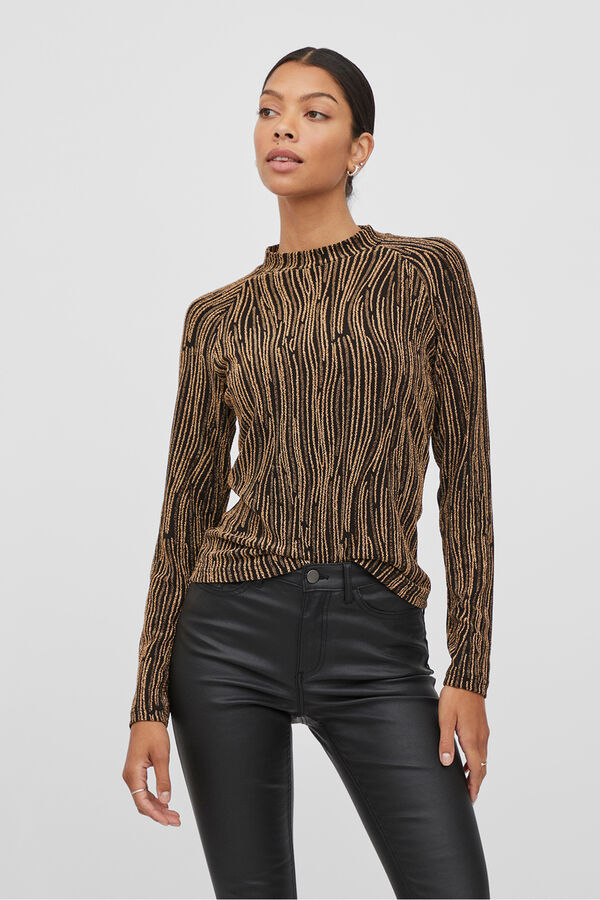 Vila Top de manga larga con l&uacute;rex Camel