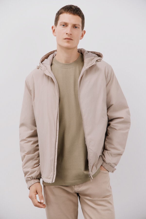Cortefiel Cazadora capucha Beige