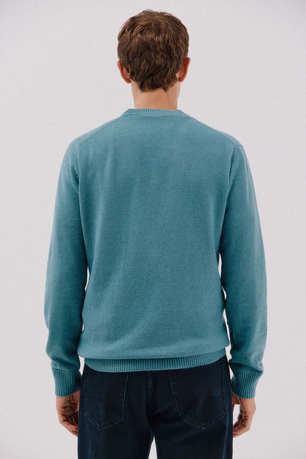 Cortefiel Jersey lana lambswool cuello redondo Azul