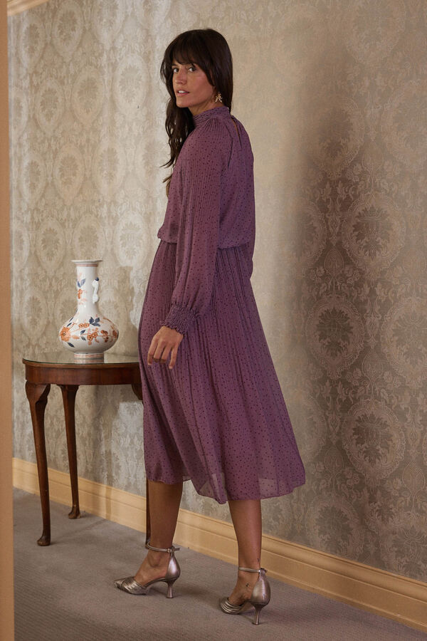 Pol&iacute;n Et Moi Vestido longo Carlita Roxo