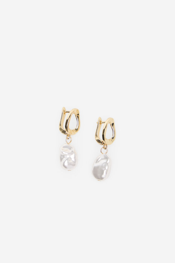 Cortefiel Pendientes colgantes perlas Amarillo