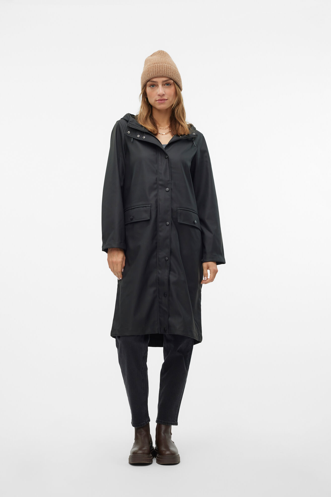 Vero Moda Imperme&aacute;vel midi com capuz