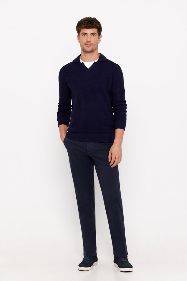 Cortefiel Pantal&oacute;n chino regular fit Azul marino