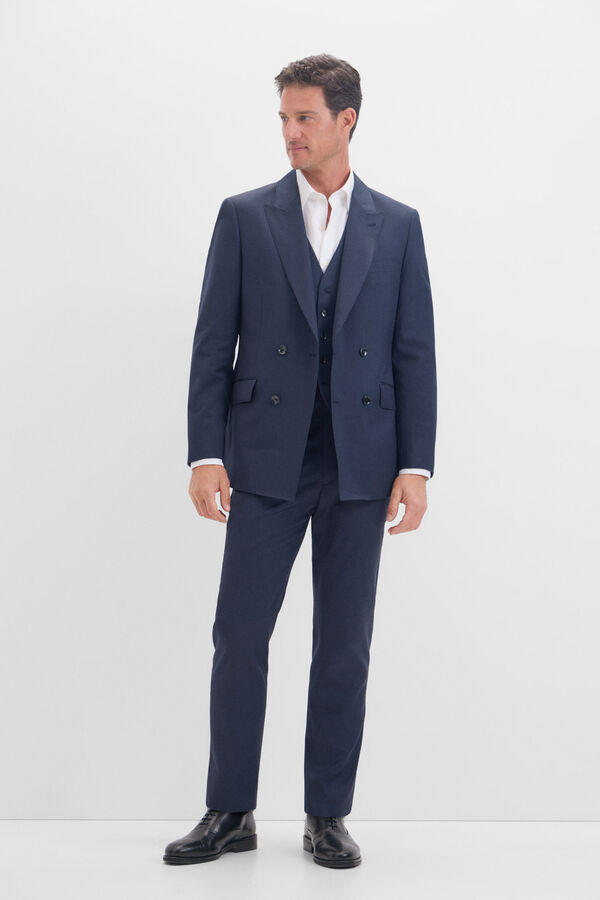 Cortefiel Americana cruzada slim fit Azul marino