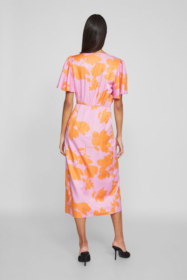 Vila Vestido midi satinado de fiesta Lila