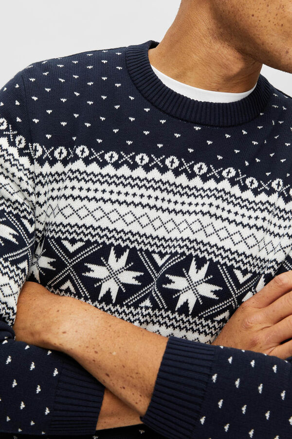 Selected Jersey de punto cuello redondo Gris oscuro