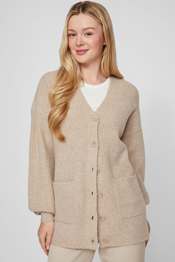 Vila C&aacute;rdigan de punto abotonado Marr&oacute;n