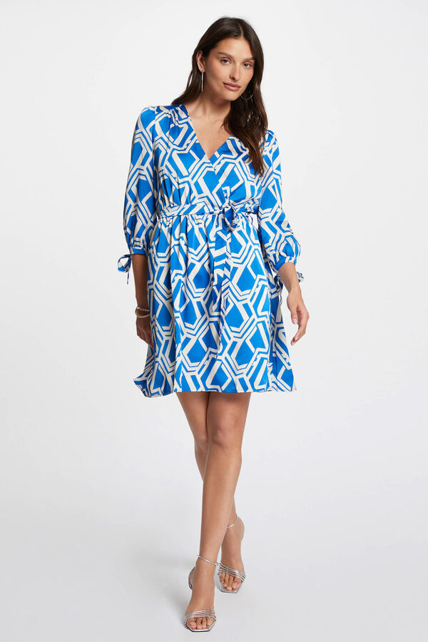 Morgan Vestido curto estampado Azul