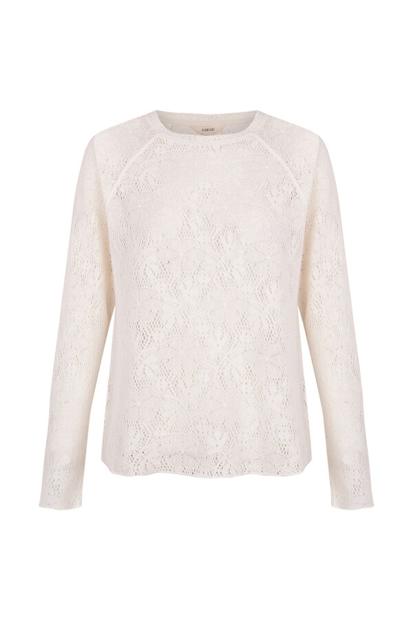 Slowlove Top de renda Ecru