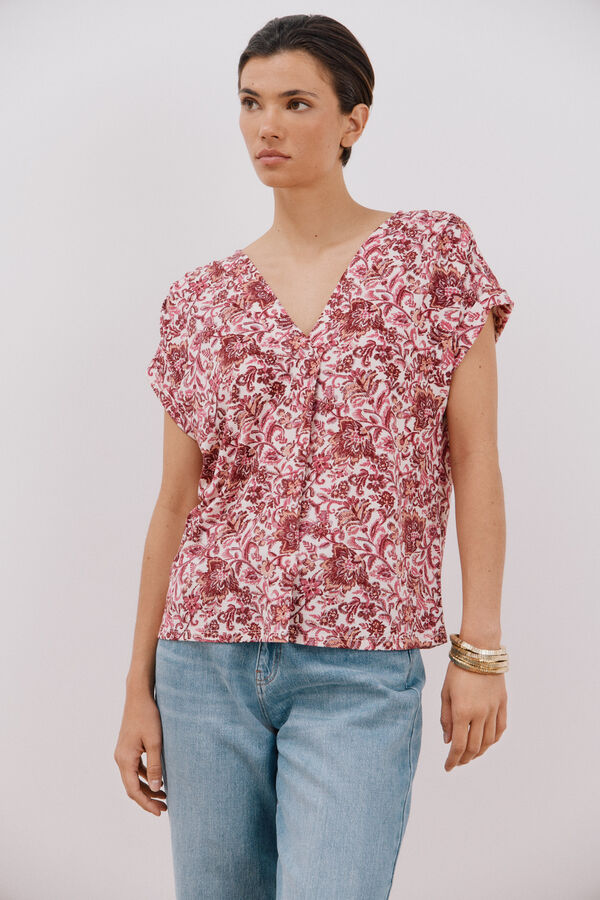 Cortefiel Top pico estampada Estampado blanco