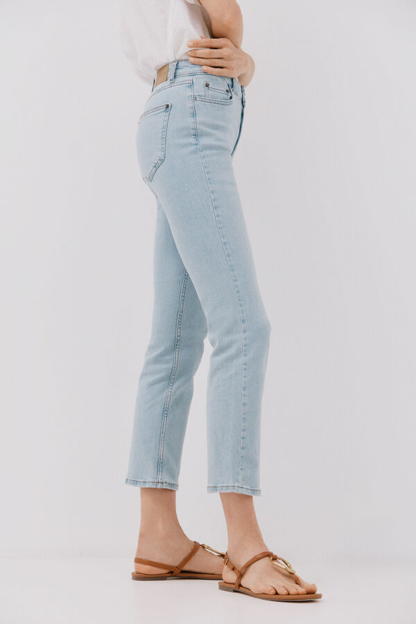 Cortefiel Jeans recto crop Azul oscuro