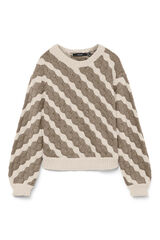Vero Moda Jersey de punto efecto geom&eacute;trico Beige