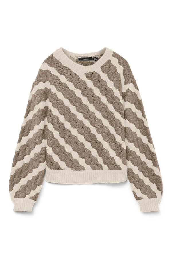 Vero Moda Jersey de punto efecto geom&eacute;trico Beige