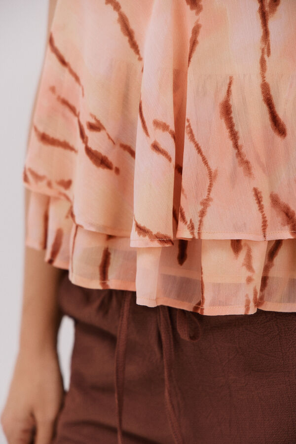 Cortefiel Blusa estampada fluida Multicolor