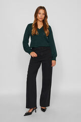 Vila Pantal&oacute;n vaquero cintura alta Negro