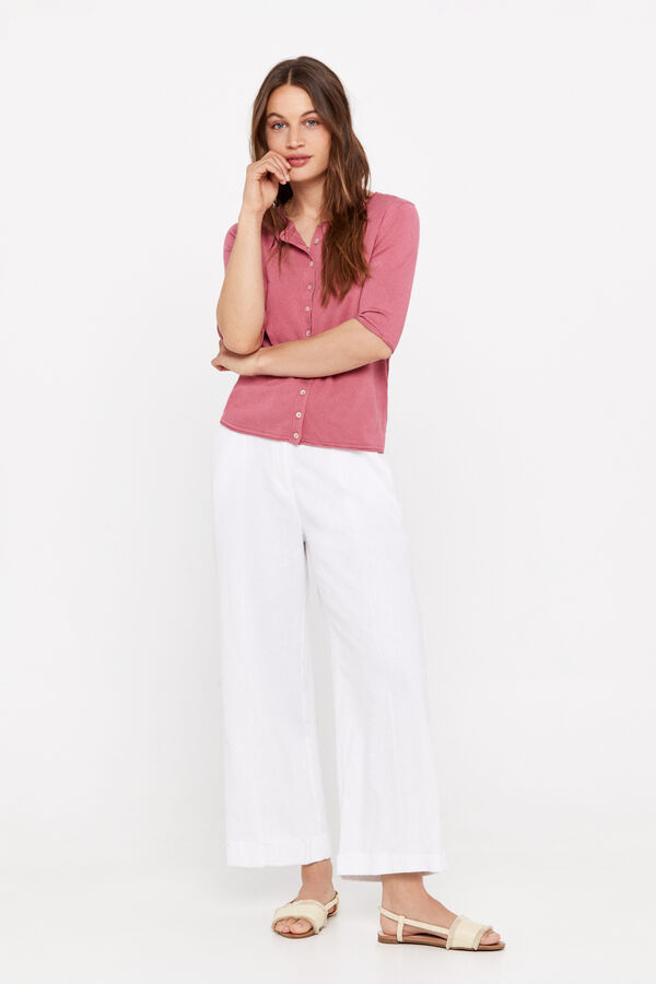 Cortefiel Casaco de malha manga curta Subiu