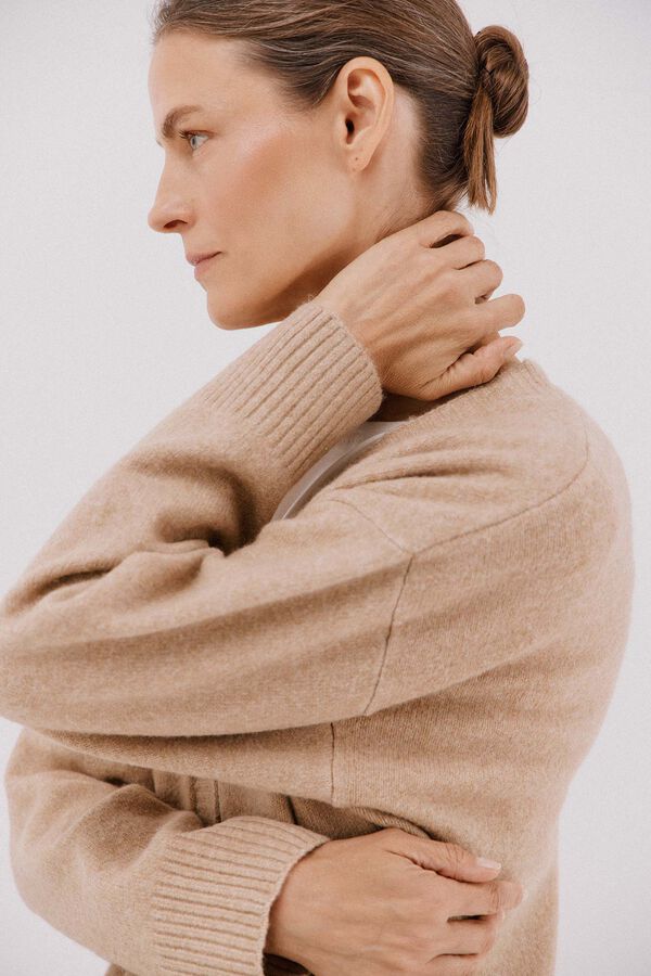 Cortefiel Cardigan longo com bolsos Tostado