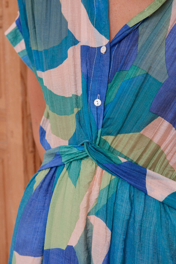 Pol&iacute;n Et Moi Vestido geom&eacute;trico Simonetta Azul