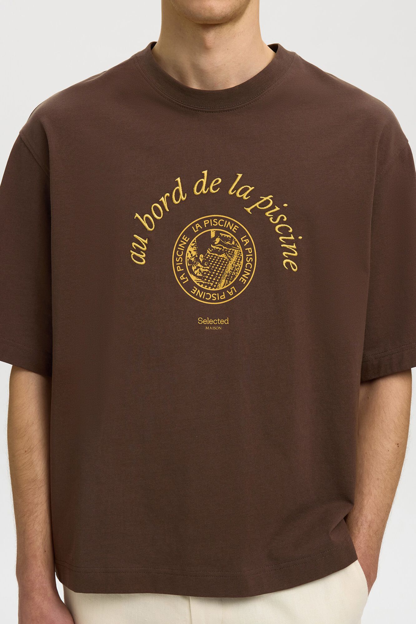 Selected T-shirt de manga curta estampada