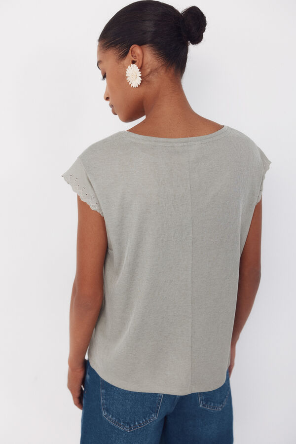 Cortefiel Camiseta pasamaner&iacute;a mangas Kaki