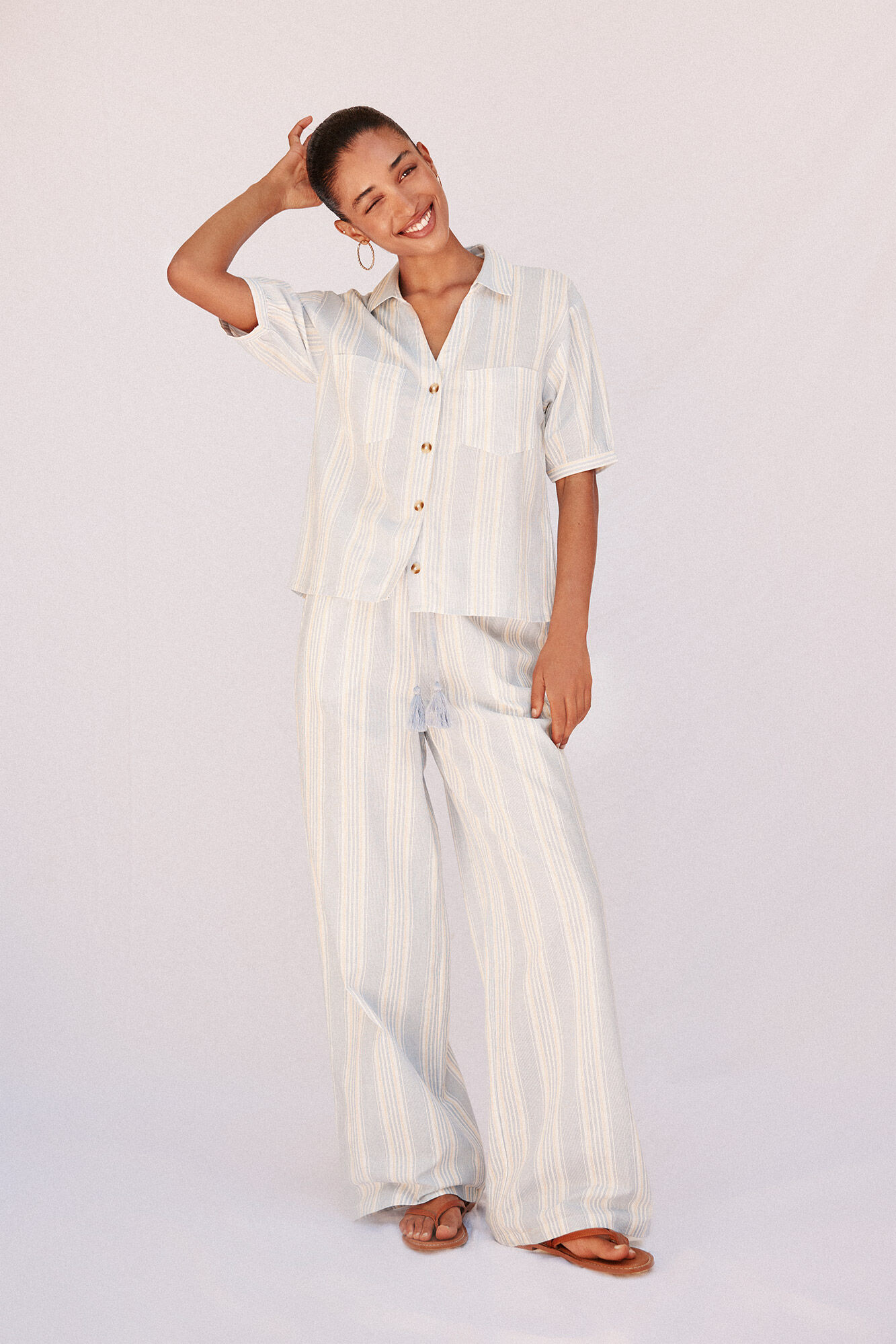 Cortefiel Cal&ccedil;as listradas femininas