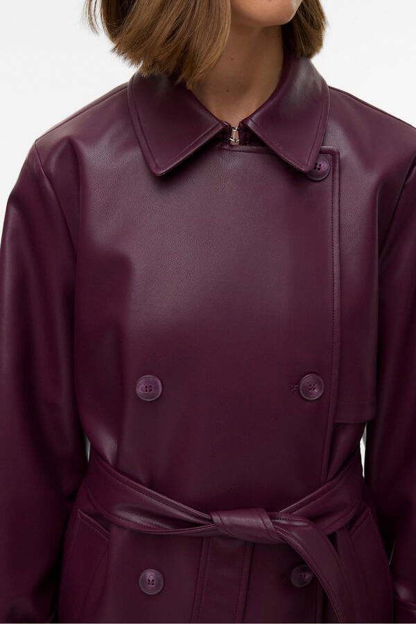 Vero Moda Sobretudo longo de trench sint&eacute;tico Roxo