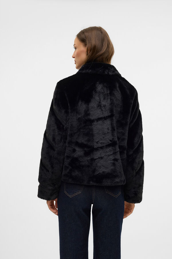 Vero Moda Abrigo corto efecto piel Negro