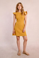 Molly Bracken Vestido manga curta com babados Dourado