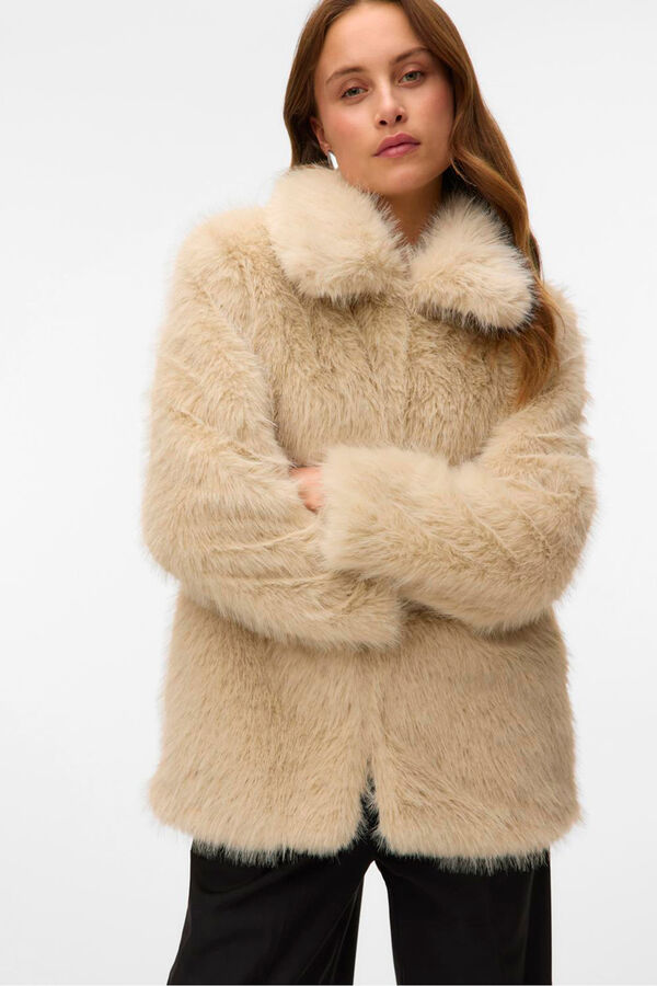 Vero Moda Abrigo de pelo Beige