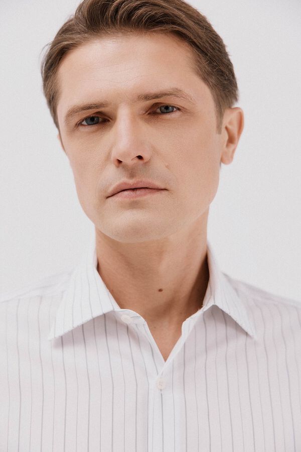 Cortefiel Camisa vestir rayas algod&oacute;n tencel Blanco