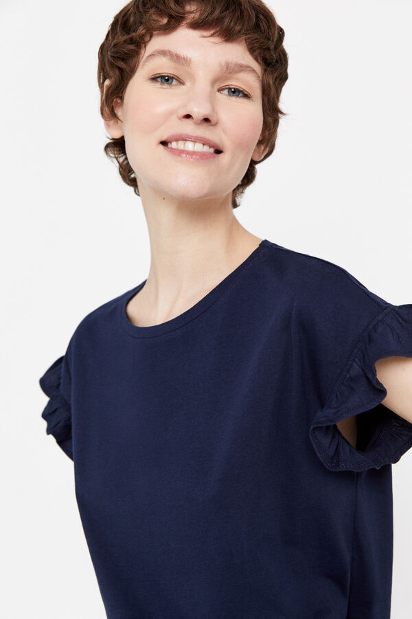 Cortefiel Camiseta volante Azul marino