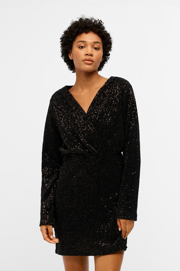 Object Vestido corto lentejuelas Negro