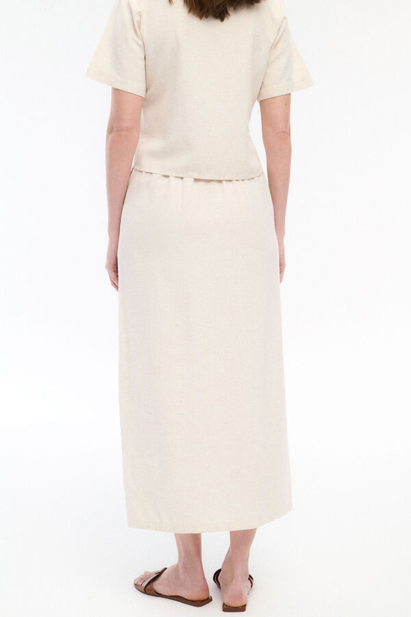 Vila Falda midi cintura alta Marrón