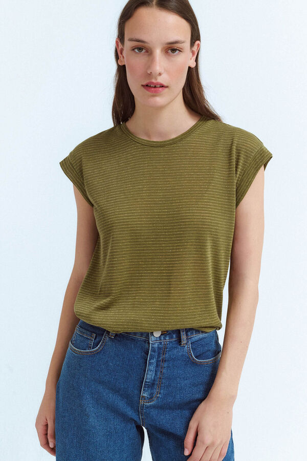 Vila Camiseta Rayas l&uacute;rex Verde oscuro