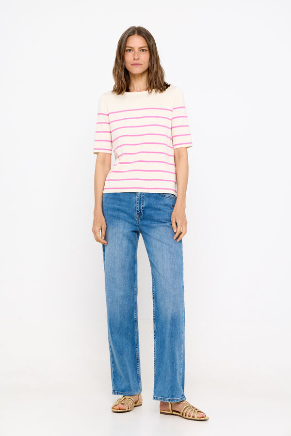 Cortefiel Camisola manga curta Roxo