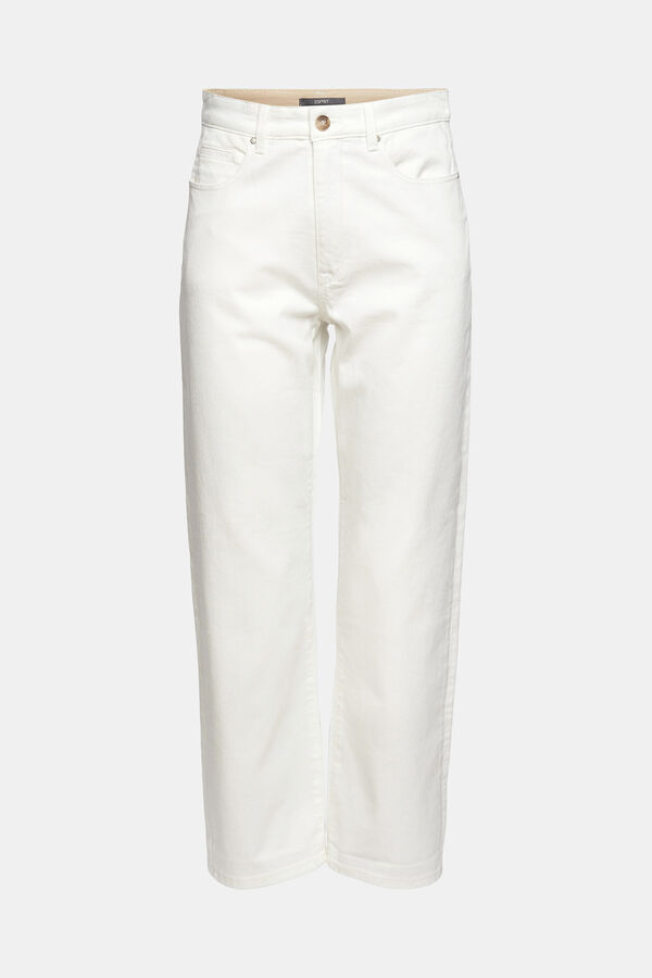 Cortefiel Jeans straight cintura alta Branco