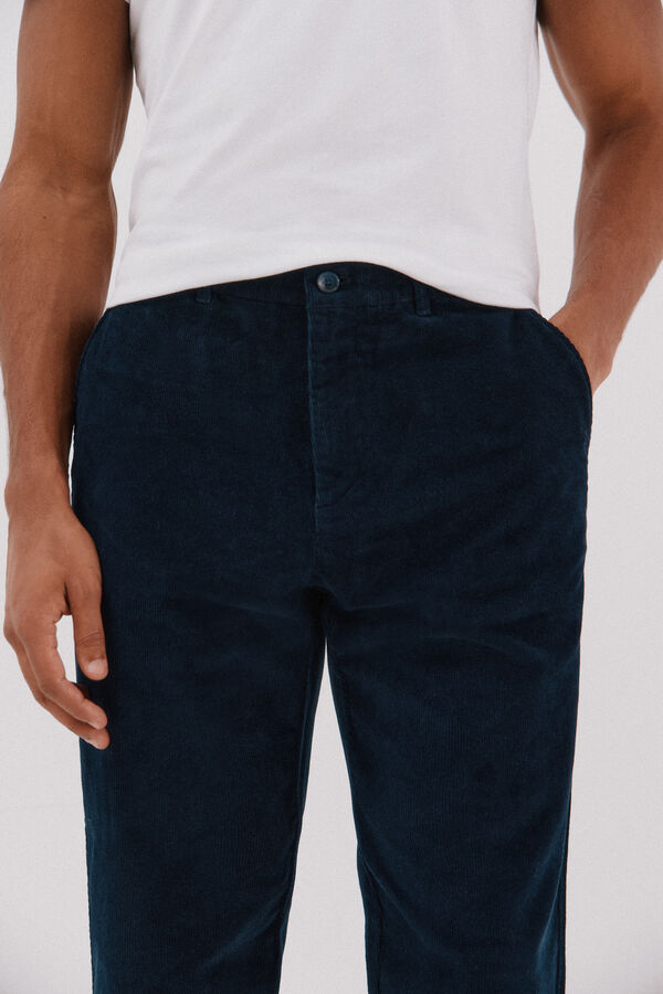 Cortefiel Pantal&oacute;n chino pana Azul marino