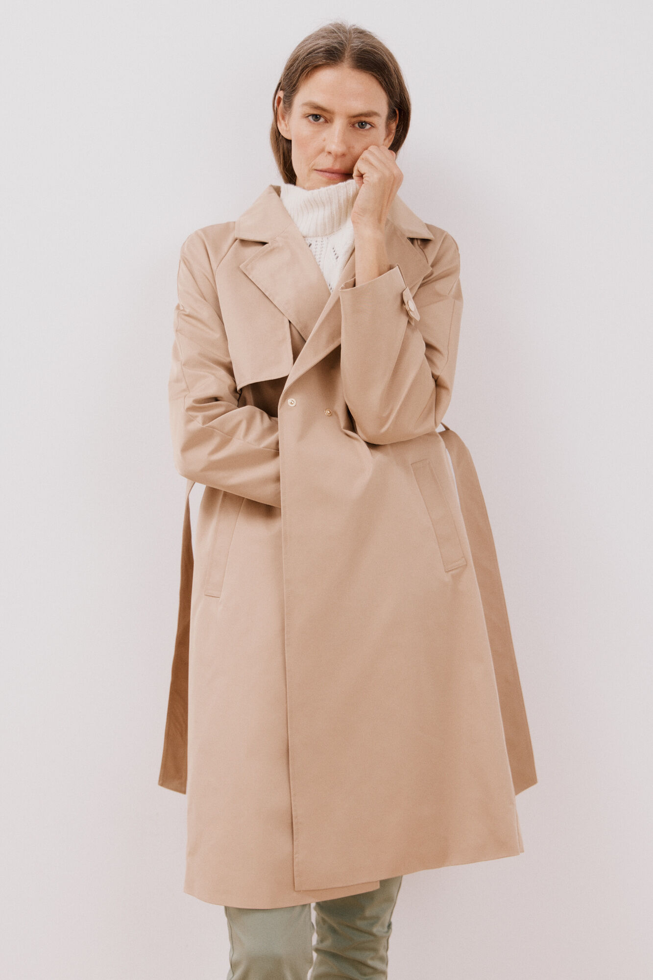 Cortefiel Trench coat longo repelente &agrave; &aacute;gua