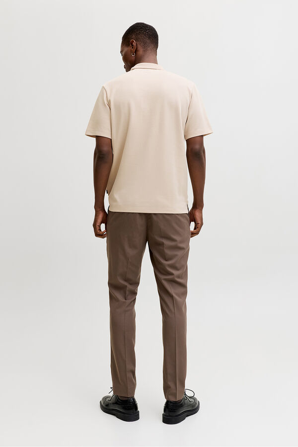 Jack & Jones Polo gola fecho-&eacute;clair Tostado