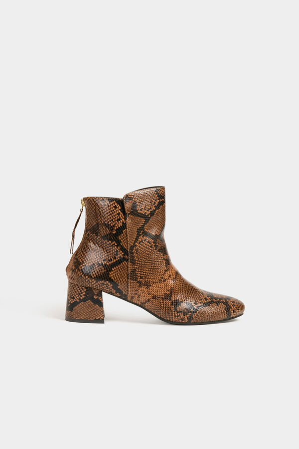 Morgan Botines de pit&oacute;n y tacones Estampado marr&oacute;n