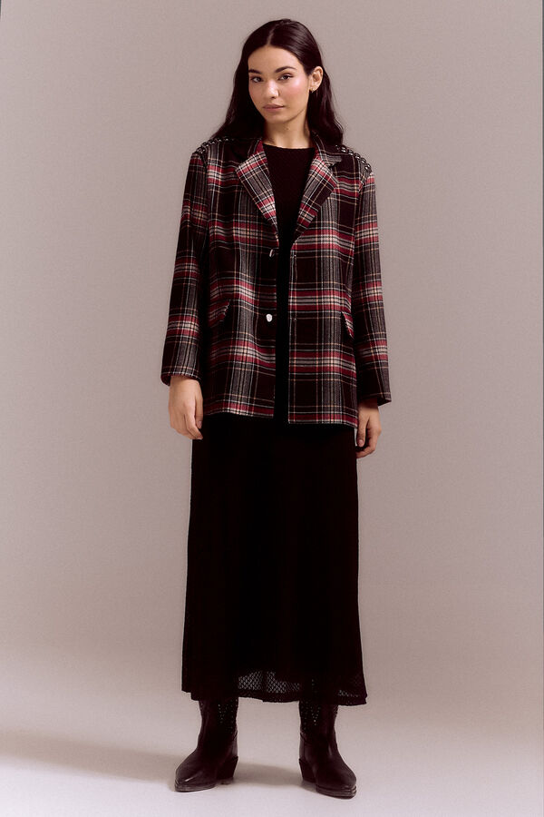Slowlove Blazer de cuadros con tachas Multicolor