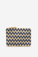 Cortefiel Bolso tote estampado espiga Estampado azul