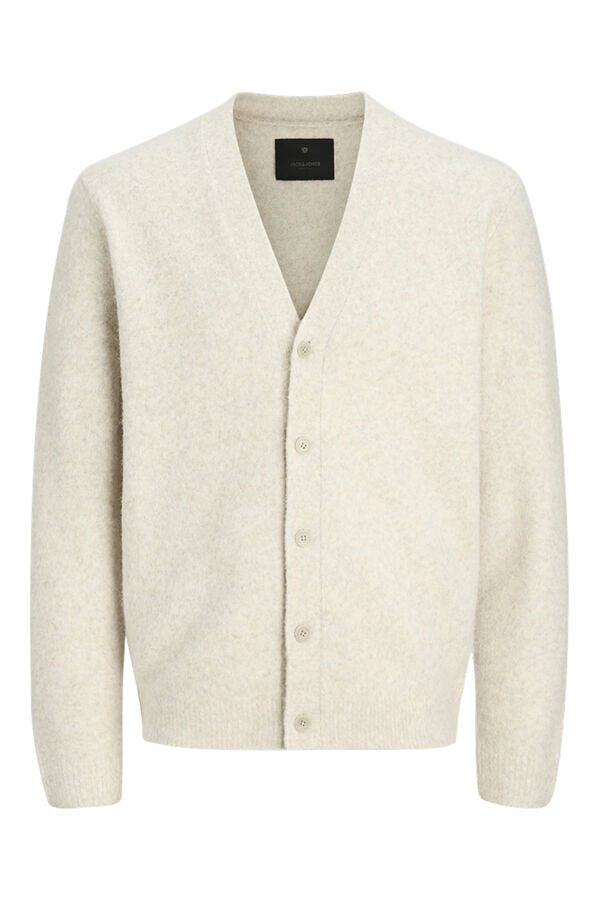Jack & Jones C&aacute;rdigan b&aacute;sico de punto liso Beige