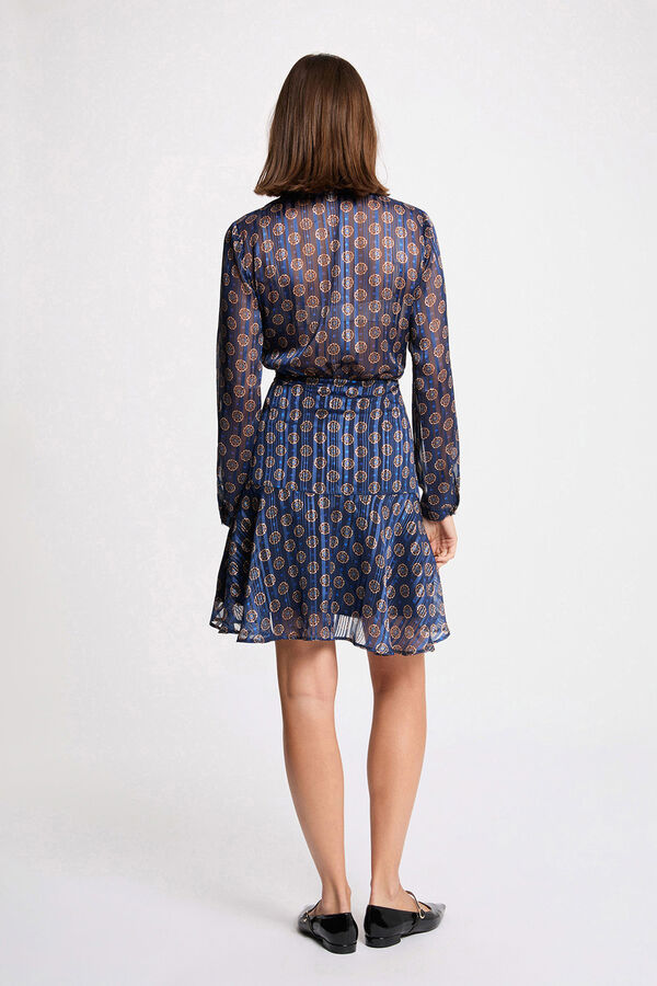 Morgan Vestido fluido con cuello en V Multicolor