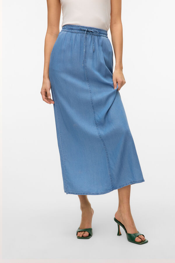Vero Moda Falda larga fluida denim Azul